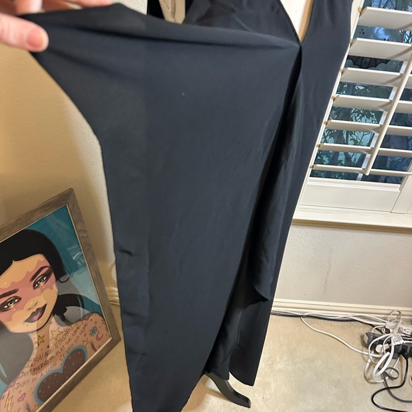 WHBM midi drape front dress vneck black sleeveless party dress size 8 - Picture 2 of 6